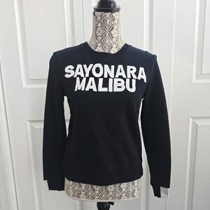 Aiko Black Crewneck Sweatshirt with White SAYONARA MALIBU XS